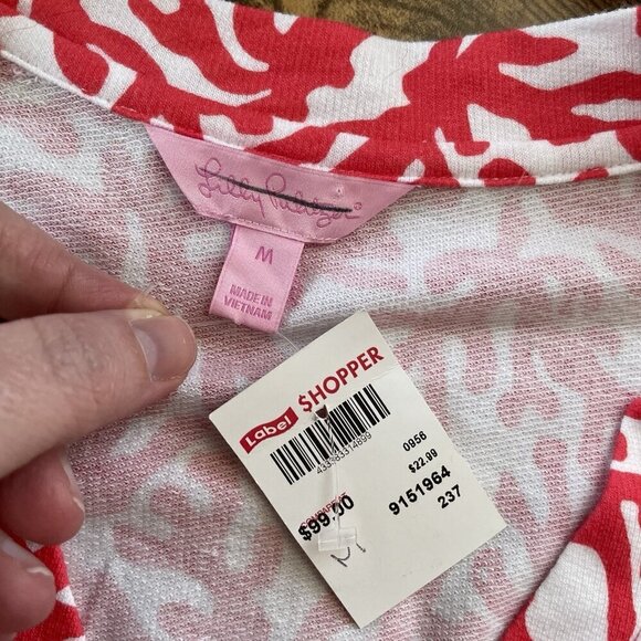 Lilly Pulitzer Womens Odette Tunic Top Sz Medium Island Coral Treasure Print - Picture 6 of 6
